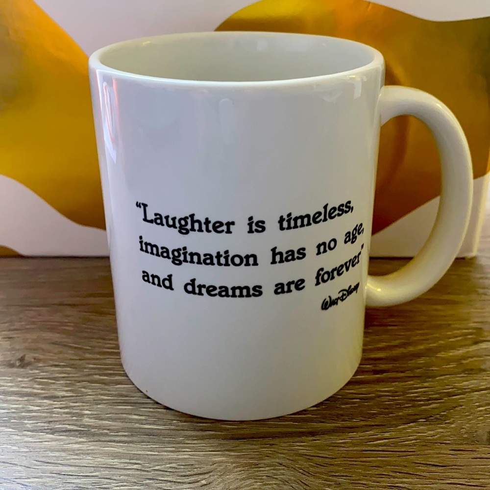 White coffee mug quote from Walt Disney great condition